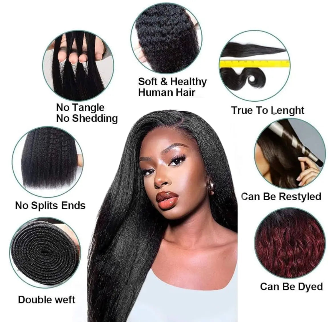 Kinky Straight hair bundles