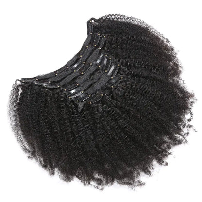 Raw Afro Curly Clip-Ins (100% human hair).