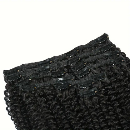 Raw Afro Curly Clip-Ins (100% human hair).
